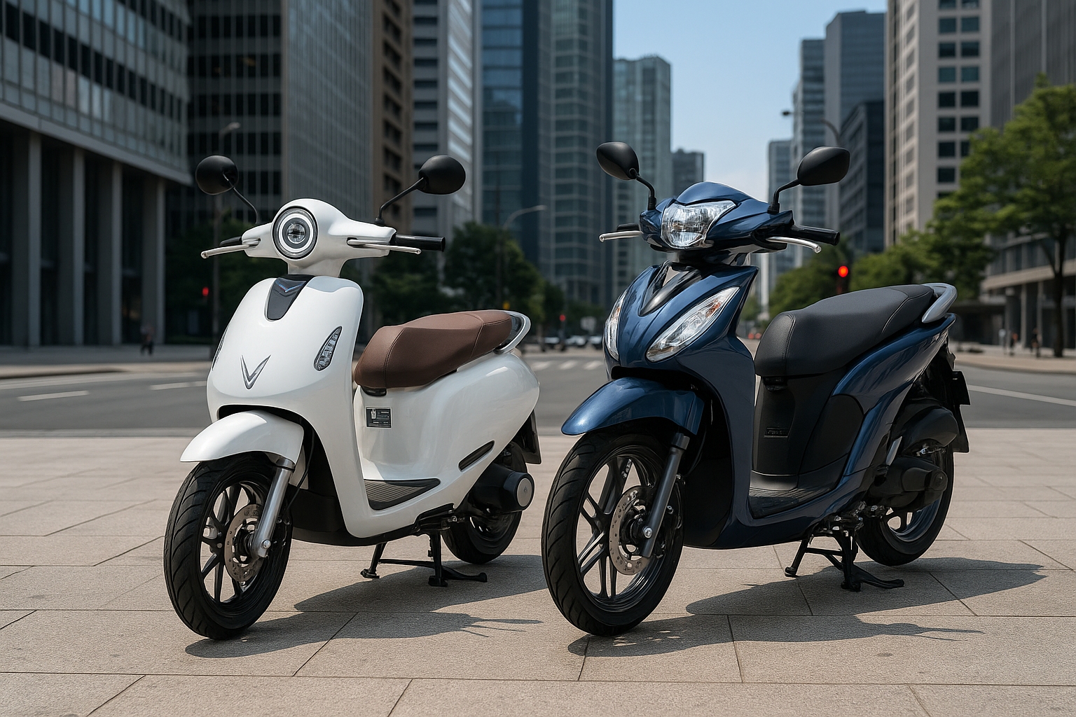 Biểu đồ doanh số xe máy điện và xe xăng tại địa phương