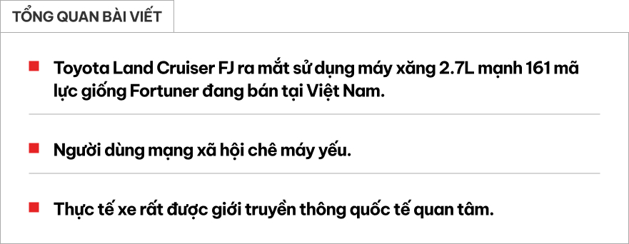 Thiết kế tổng thể Toyota Land Cruiser FJ Xe Land Cruiser FJ nhìn từ bên ngoài