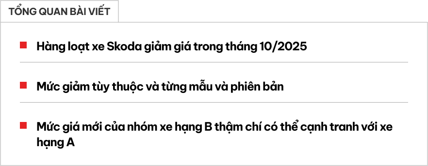 Xe Skoda giảm giá hấp dẫn tháng 10