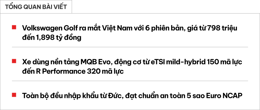 Volkswagen Golf hatchback nhỏ gọn, cảm giác lái chuẩn Đức