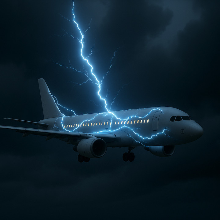 Sét đánh trúng máy bay